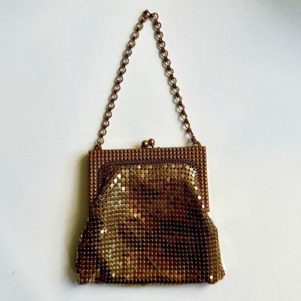 Vintage Whiting and Davis Tiny Gold Mesh Purse - Picture 1 of 7